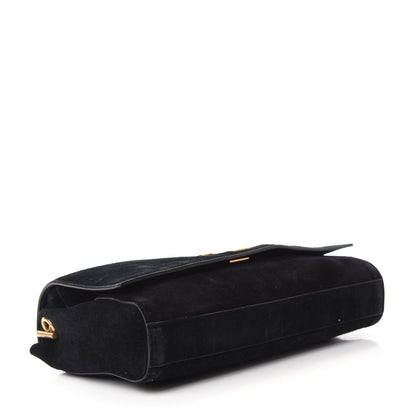 Saint Laurent Smooth Calfskin Suede Medium Reversible Monogram Kate Satchel Black 4 of 10