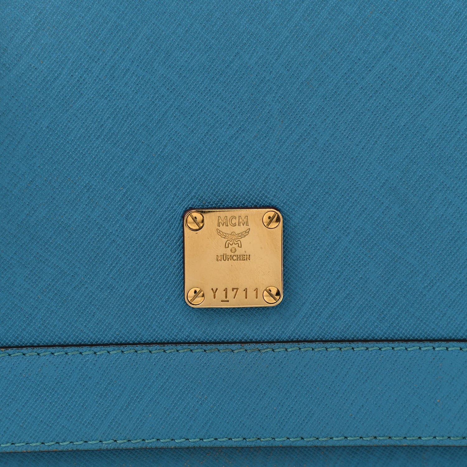 MCM Saffiano Crossbody Bag Blue 7 of 16