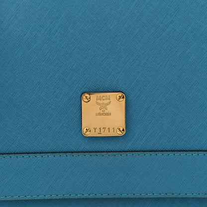 MCM Saffiano Crossbody Bag Blue 7 of 16