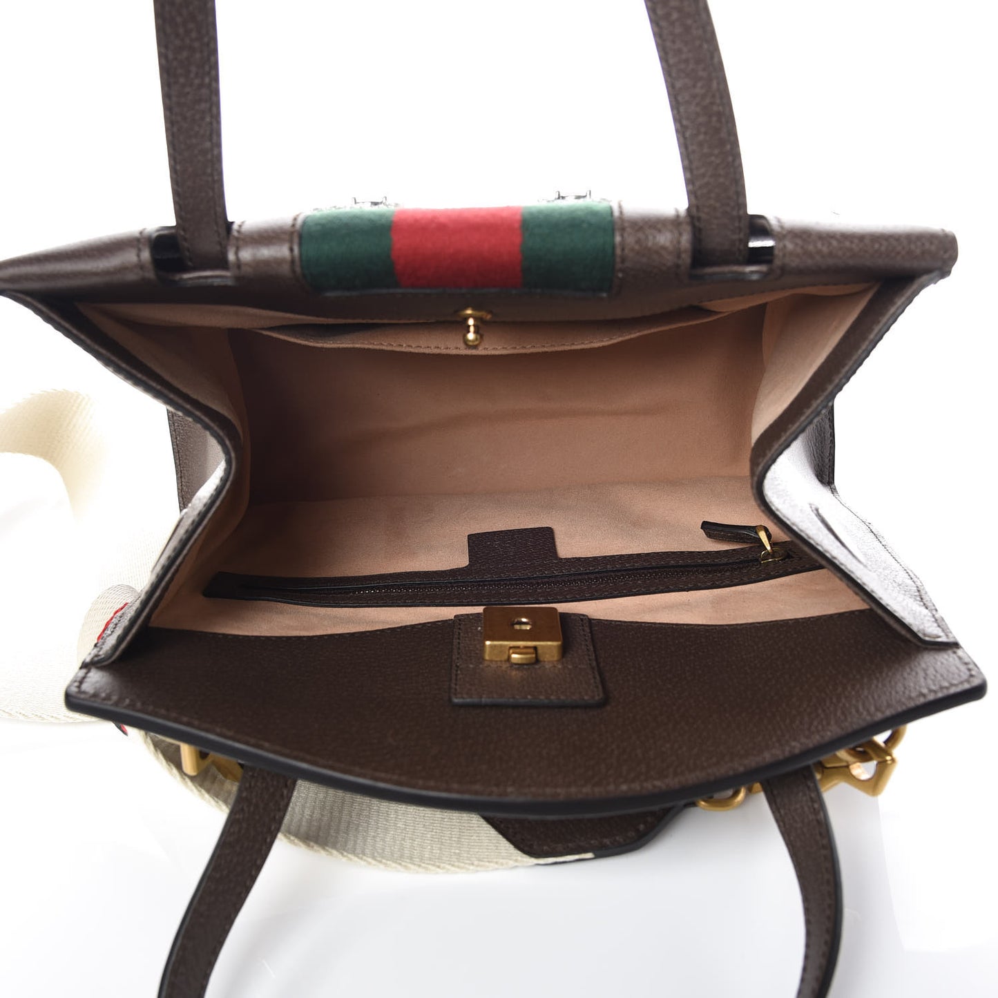 Textured Calfskin Web Crystal Butterfly Stripe Medium Totem Top Handle Bag New Acero