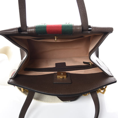Gucci Textured Calfskin Web Crystal Butterfly Stripe Medium Totem Top Handle Bag New Acero 7 of 11