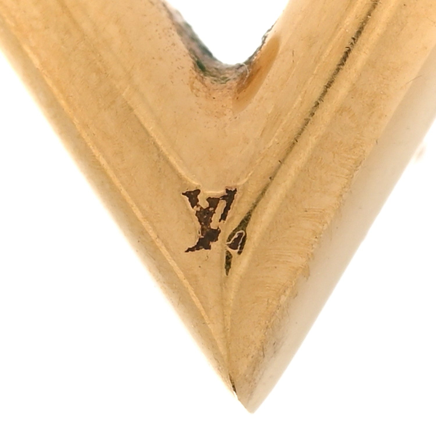 Louis Vuitton Brass Essential V Stud Earrings Gold 4 of 6