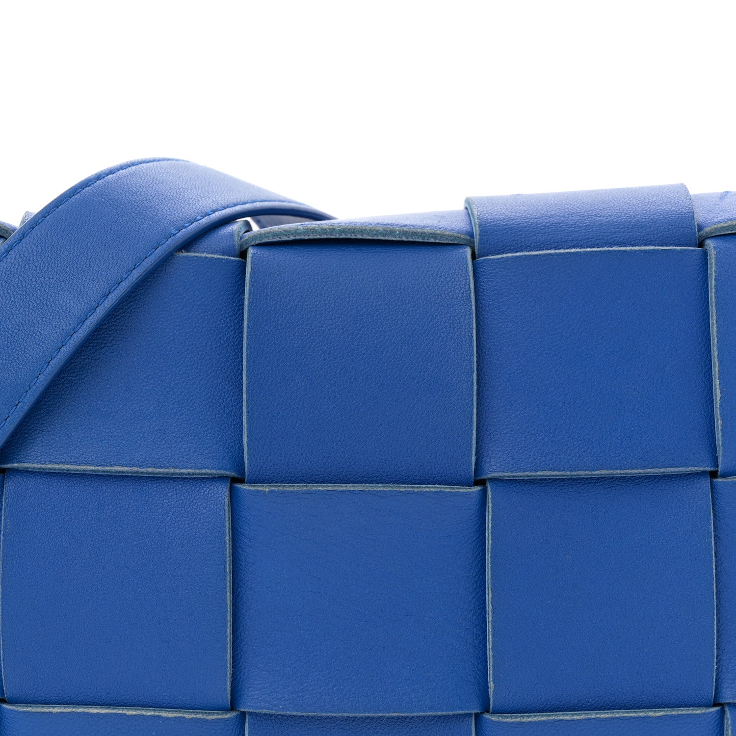 Bottega Veneta Lambskin Maxi Intrecciato Cassette Crossbody Bag Cobalt 8 of 12