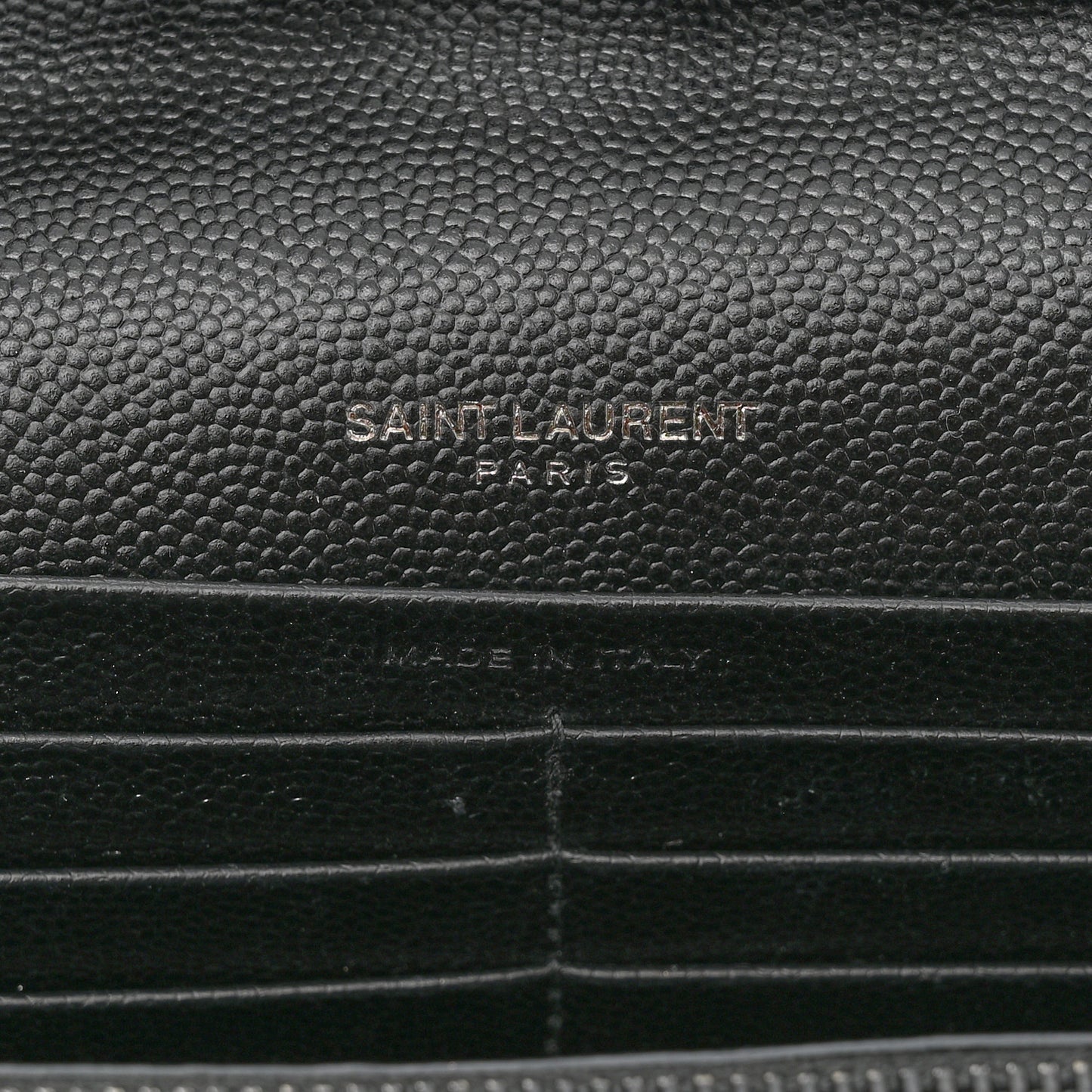Grain De Poudre Matelasse Chevron Monogram Monochrome Chain Wallet Black