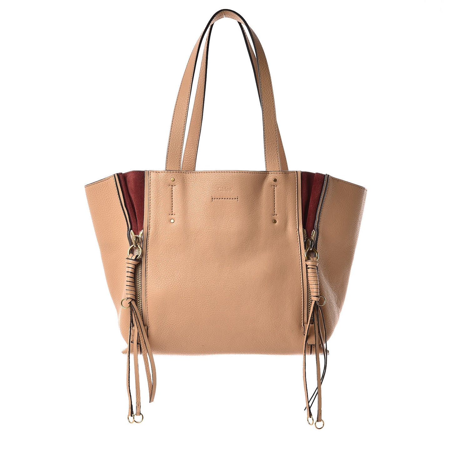Smooth Calfskin Small Milo Shopping Tote Beige