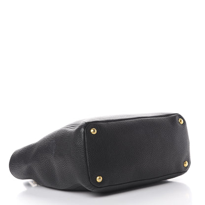 Prada Vitello Daino Side Pocket Tote Black 3 of 13
