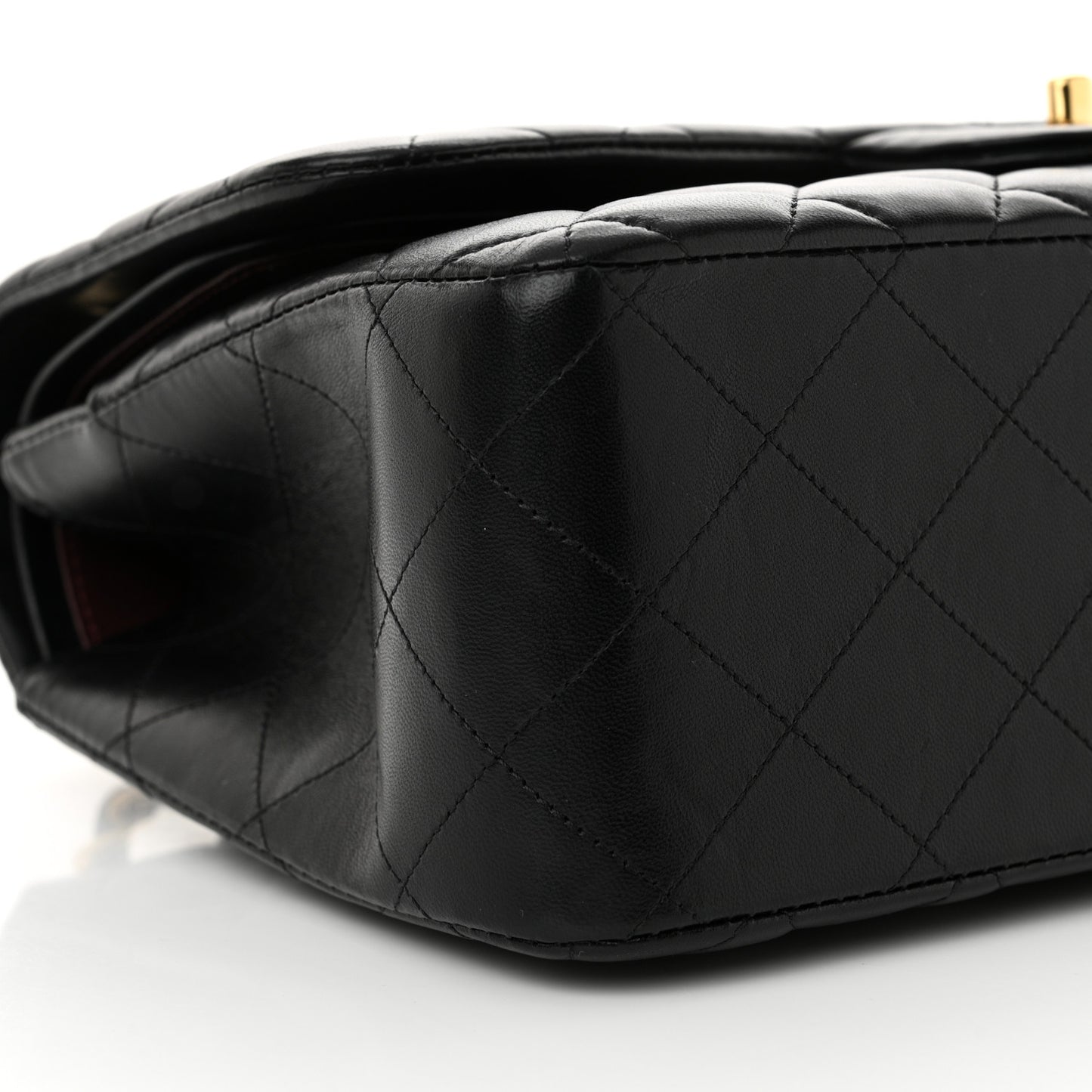 Lambskin Quilted Jumbo Double Flap Black