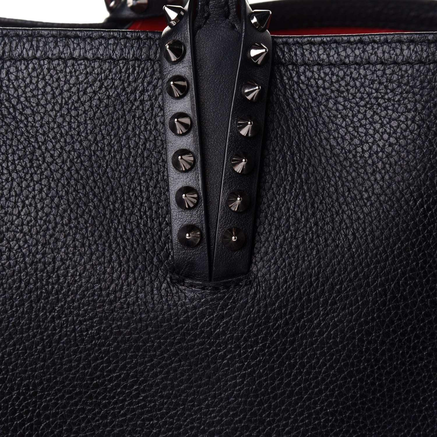 Christian Louboutin Calfskin Spikes East West Cabata Tote Black 7 of 13
