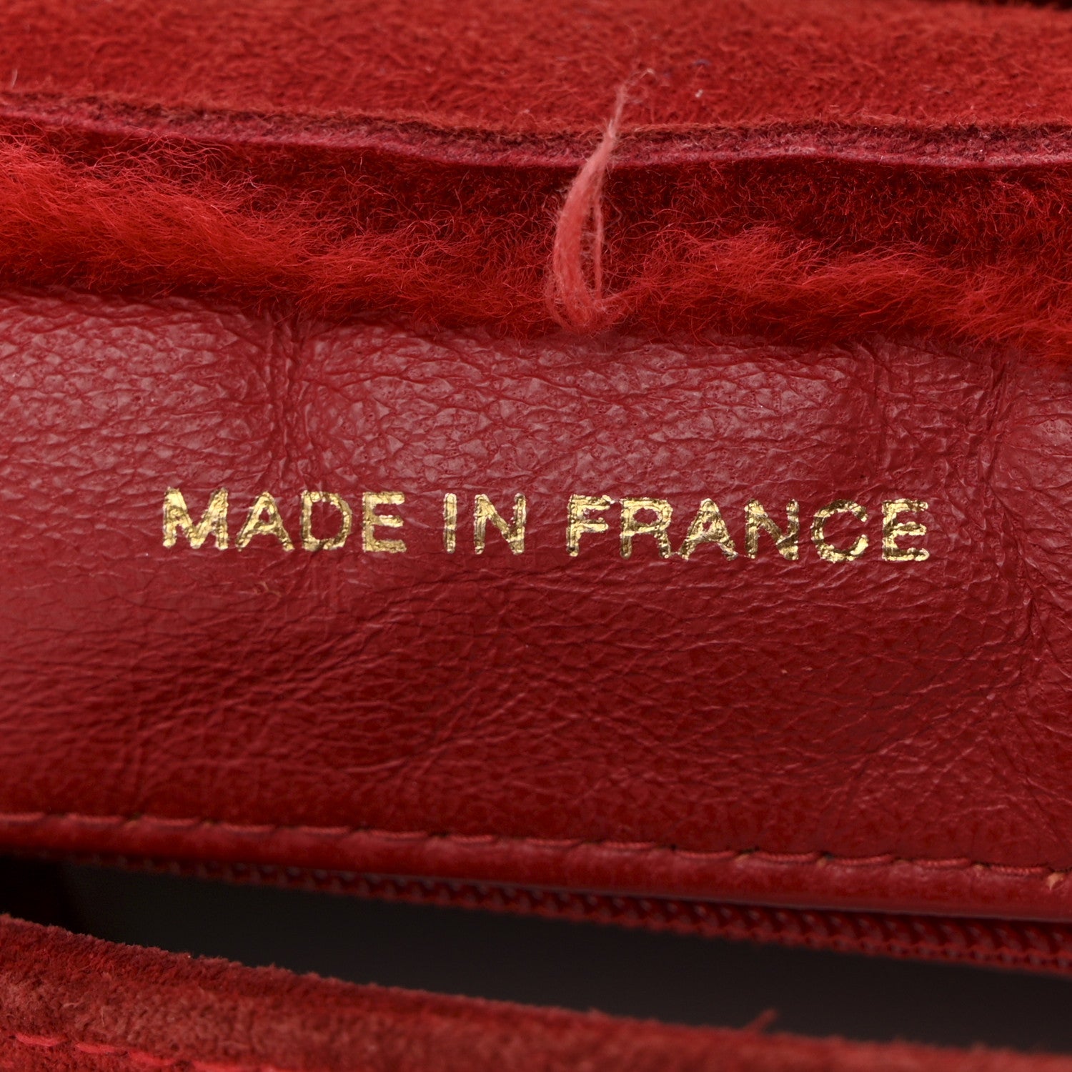 Chanel Suede Shearling Fur Handbag Red 7 of 14