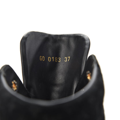 Louis Vuitton Calfskin Suede Monogram Cliff Top Wedge Sneakers 37 Black 8 of 11