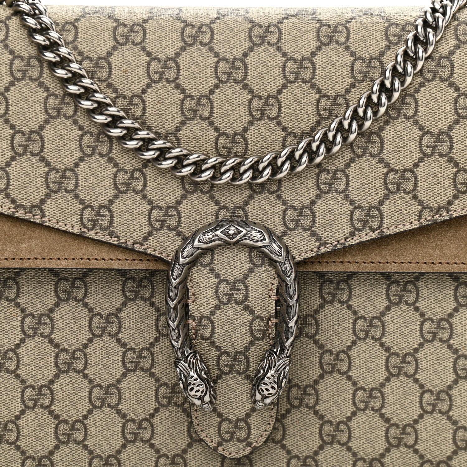 Gucci GG Supreme Monogram Medium Dionysus Shoulder Bag Taupe 14 of 15