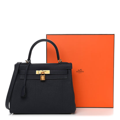 Hermes Togo Kelly Retourne 28 Bleu Nuit 17 of 18