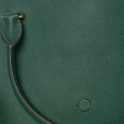 Burberry Soft Grain Calfskin Medium Buckle Tote Dark Green 12 of 14