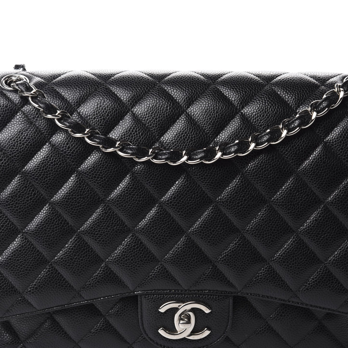 Caviar Quilted Maxi Double Flap Black
