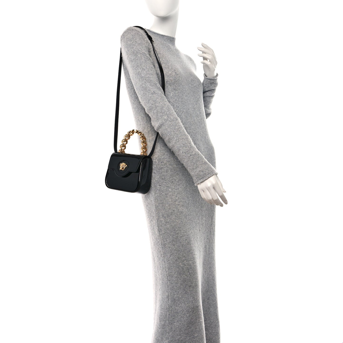 Patent Mini La Medusa Bag Black