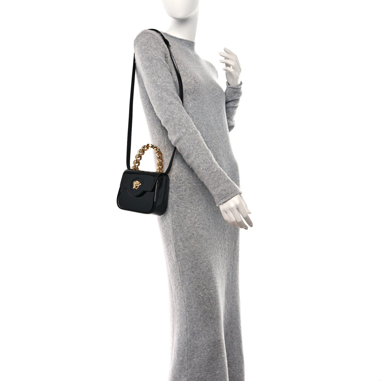 Versace Patent Mini La Medusa Bag Black 2 of 9