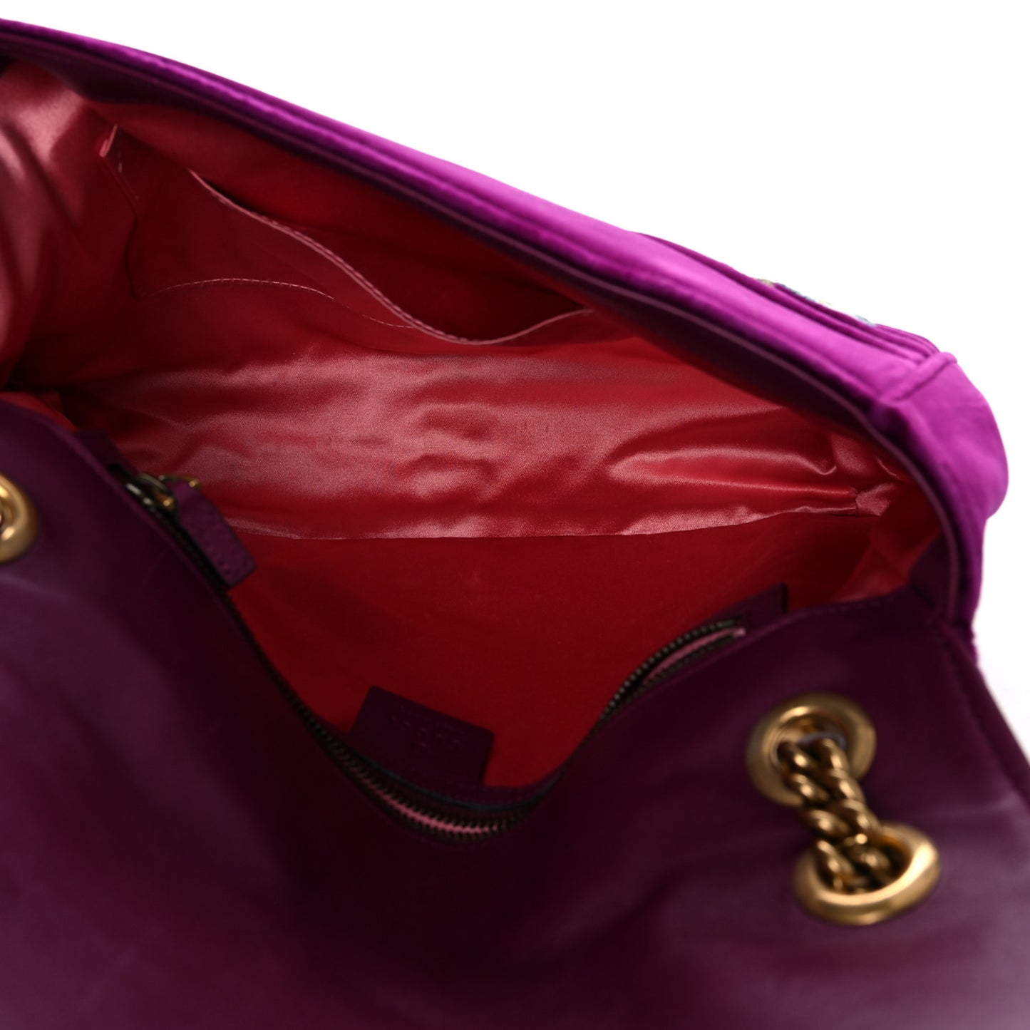 Velvet Matelasse Loved Embroidered Medium GG Marmont Shoulder Bag Fuchsia Violet Cyclamen
