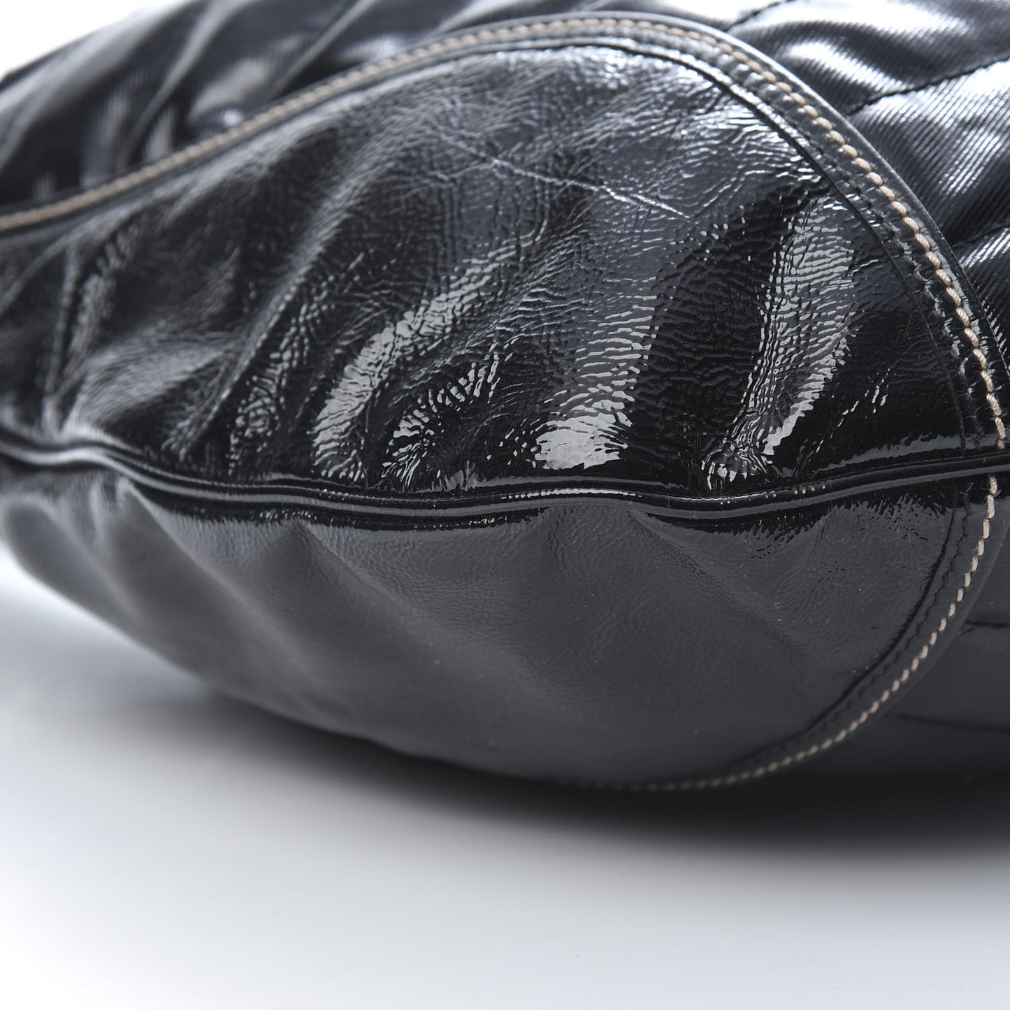 Patent Calfskin Medium Snow Glam Hobo Black