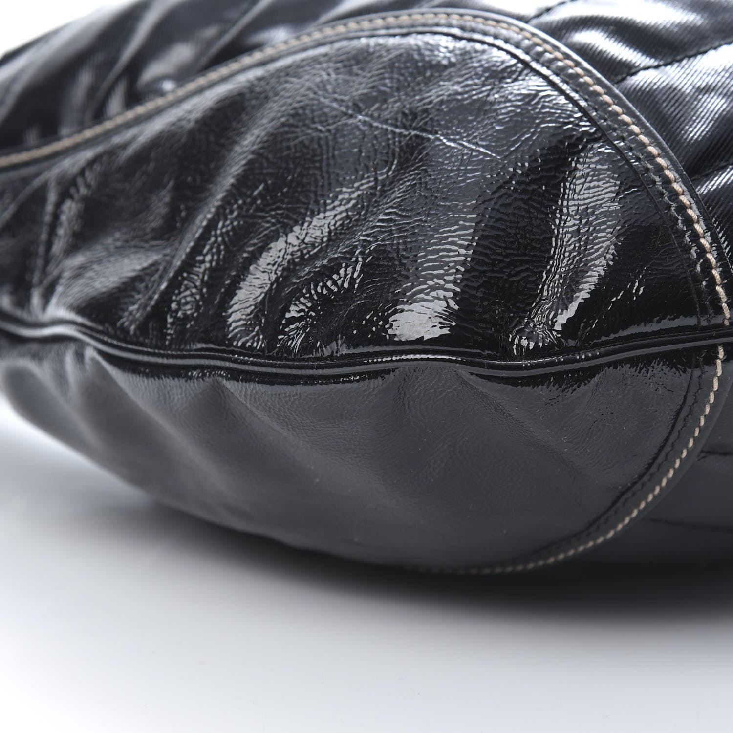 Gucci Patent Calfskin Medium Snow Glam Hobo Black 9 of 15