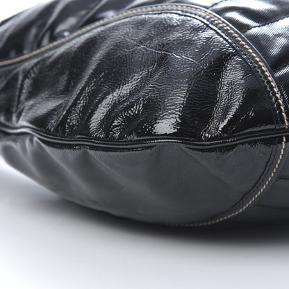 Gucci Patent Calfskin Medium Snow Glam Hobo Black 9 of 15