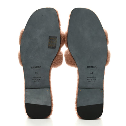 Hermes Woolskin Oran Sandals 41 Rose Aube 5 of 8