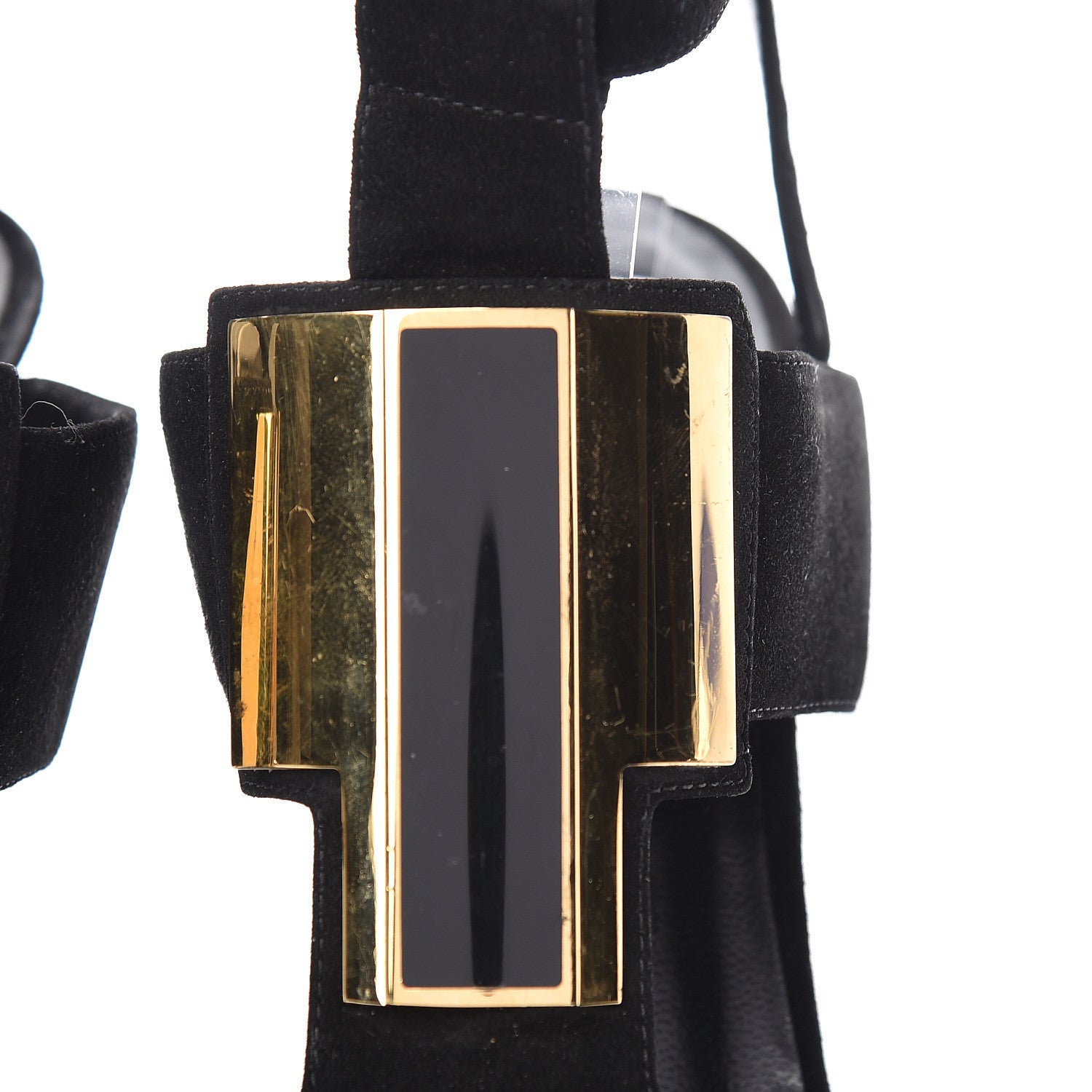 Saint Laurent Suede Janis Sandals 35.5 Black 12 of 15