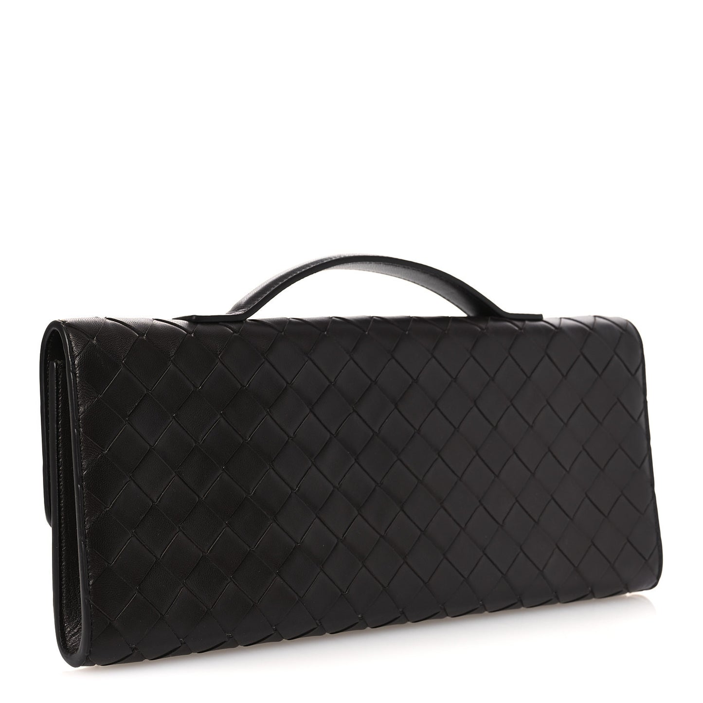 Nappa Intrecciato Long Andiamo Top Handle Clutch Fondant