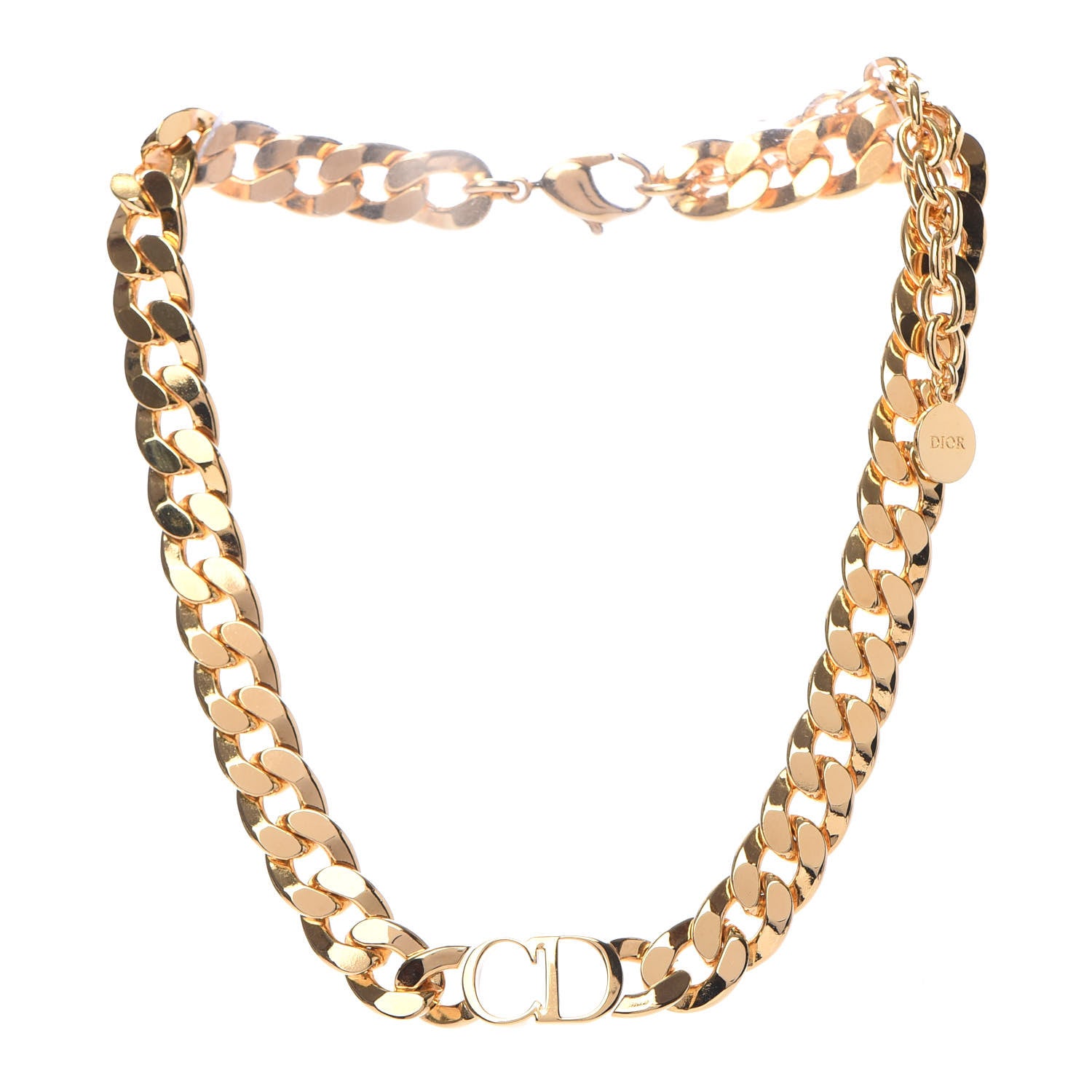 Christian Dior Metal CD Choker Necklace Gold 3 of 6