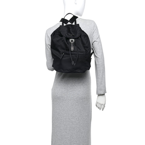 Nylon Tessuto Saffiano Zipper Backpack Black