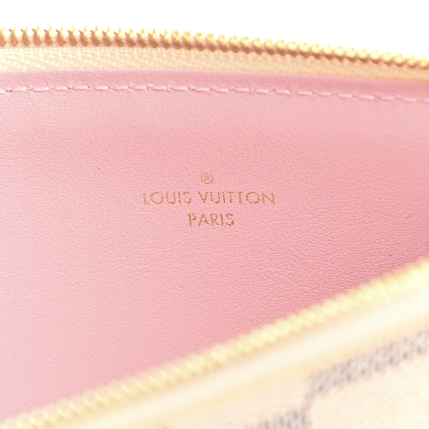 Damier Azur Calfskin Pochette Felicie GM Eau de Rose