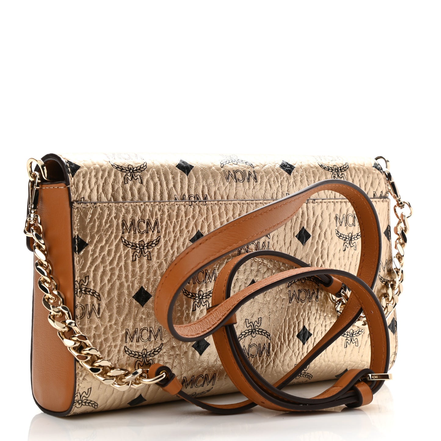 Metallic Visetos Medium Millie Crossbody Bag Berlin Gold