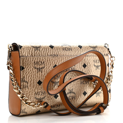 MCM Metallic Visetos Medium Millie Crossbody Bag Berlin Gold 3 of 9