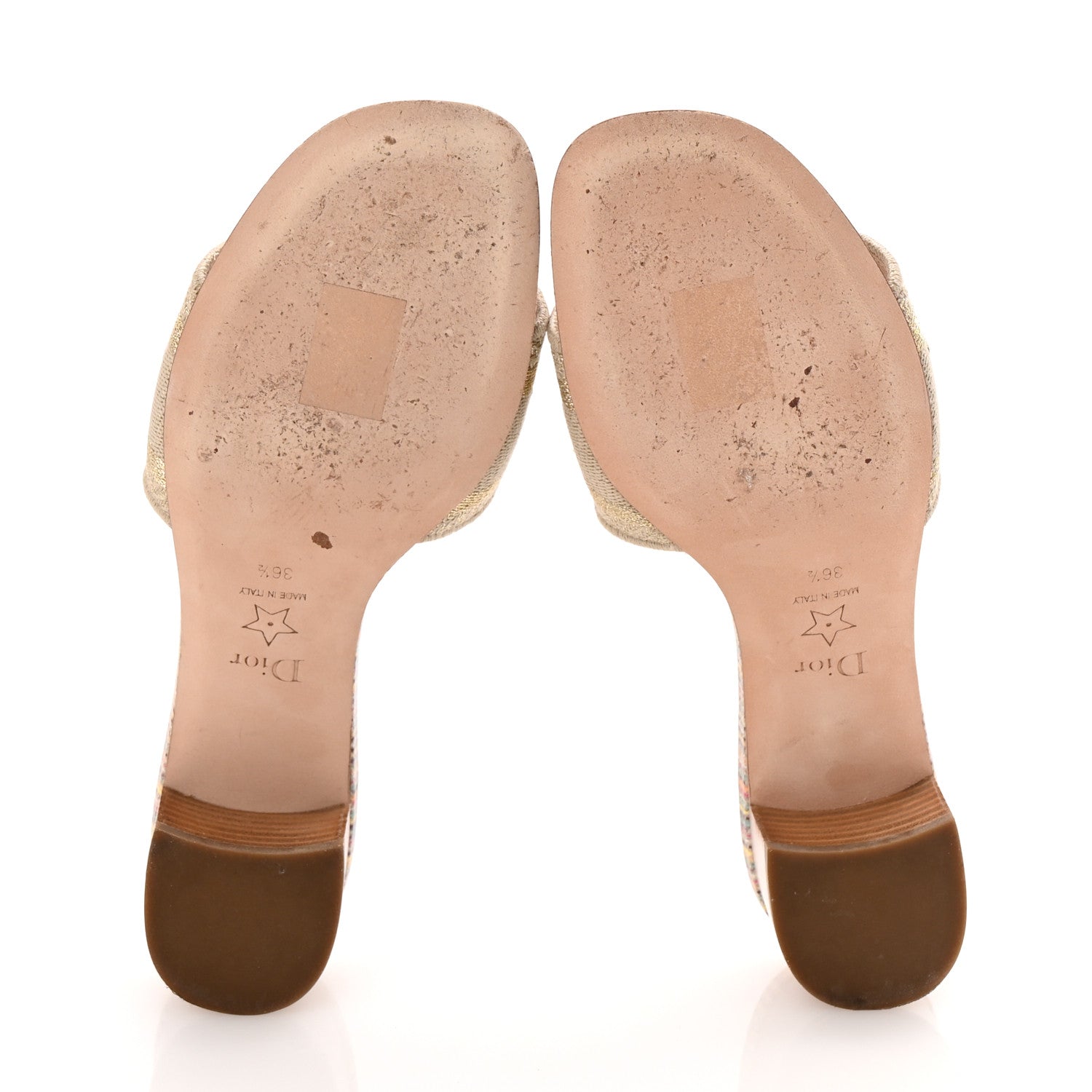 Christian Dior Lurex Romance Embroidered Dway 40mm Slide Sandals 36.5 Metal Multicolor 6 of 10
