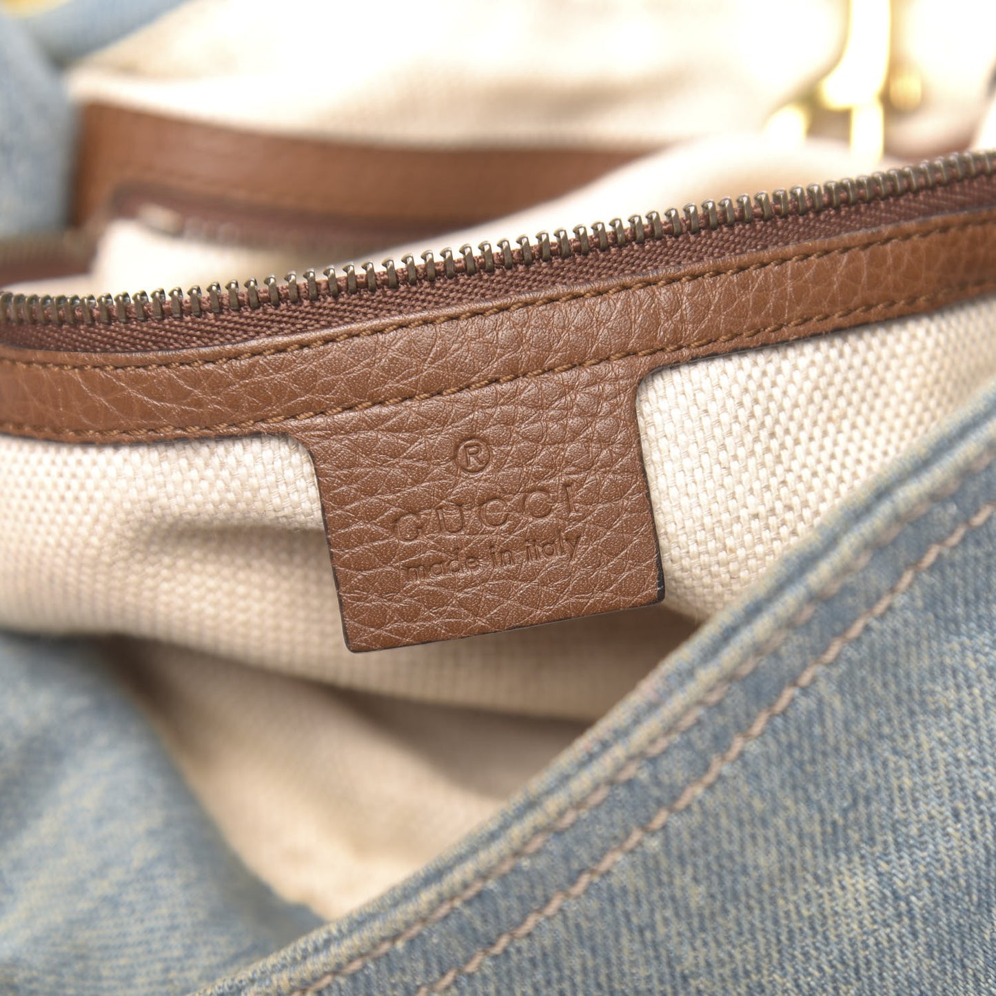 Denim Medium Soho Chain Shoulder Bag Blue