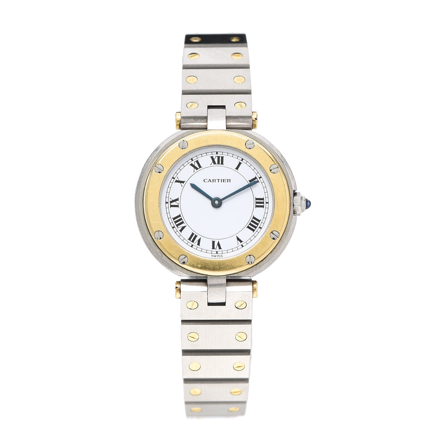 Cartier Stainless Steel 18K Yellow Gold 27mm Santos De Cartier Galbee Quartz Watch 1 of 6