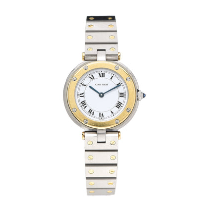 Cartier Stainless Steel 18K Yellow Gold 27mm Santos De Cartier Galbee Quartz Watch 1 of 6