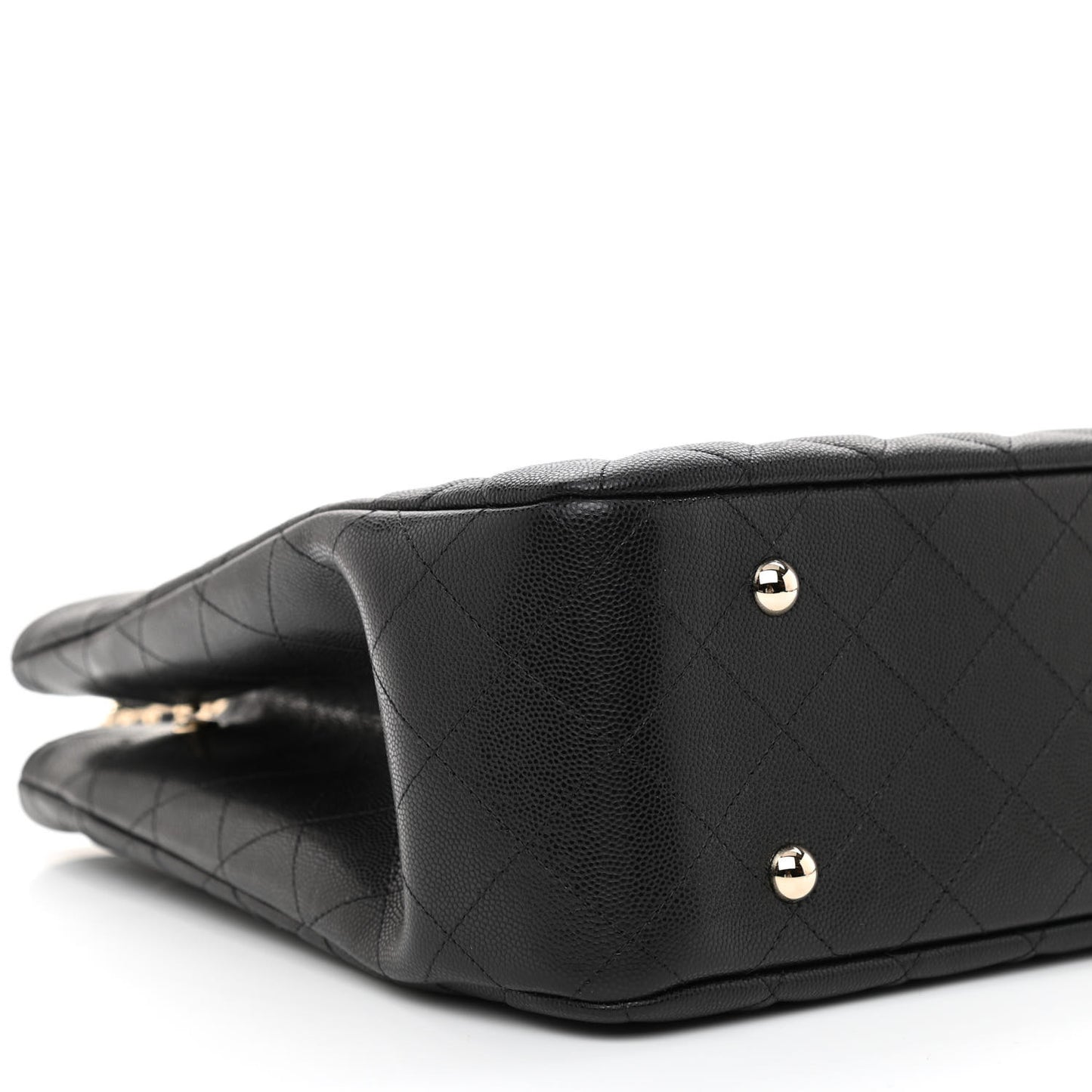 Caviar Quilted Large Shopping Tote Black