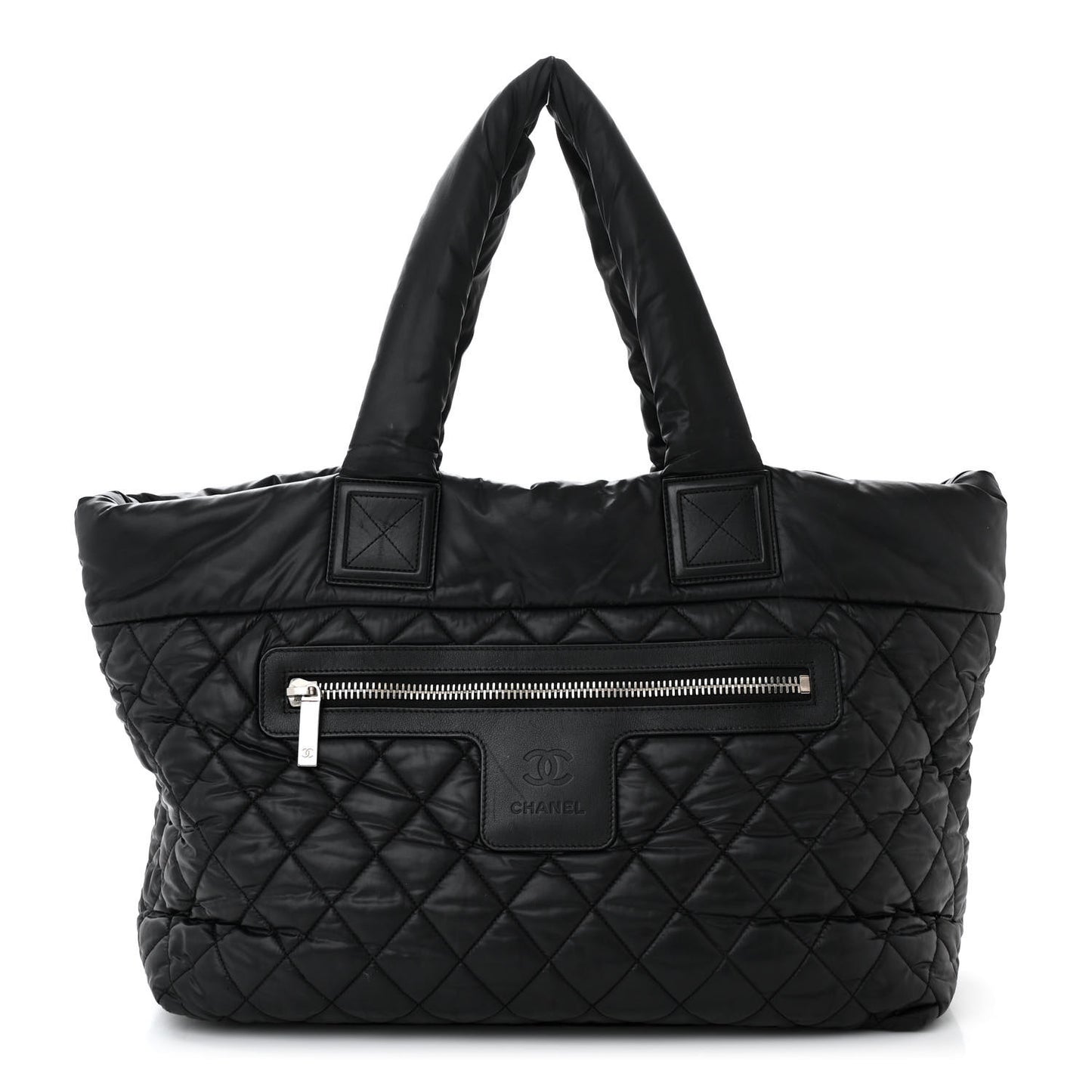 Nylon Quilted Large Coco Cocoon Tote Black
