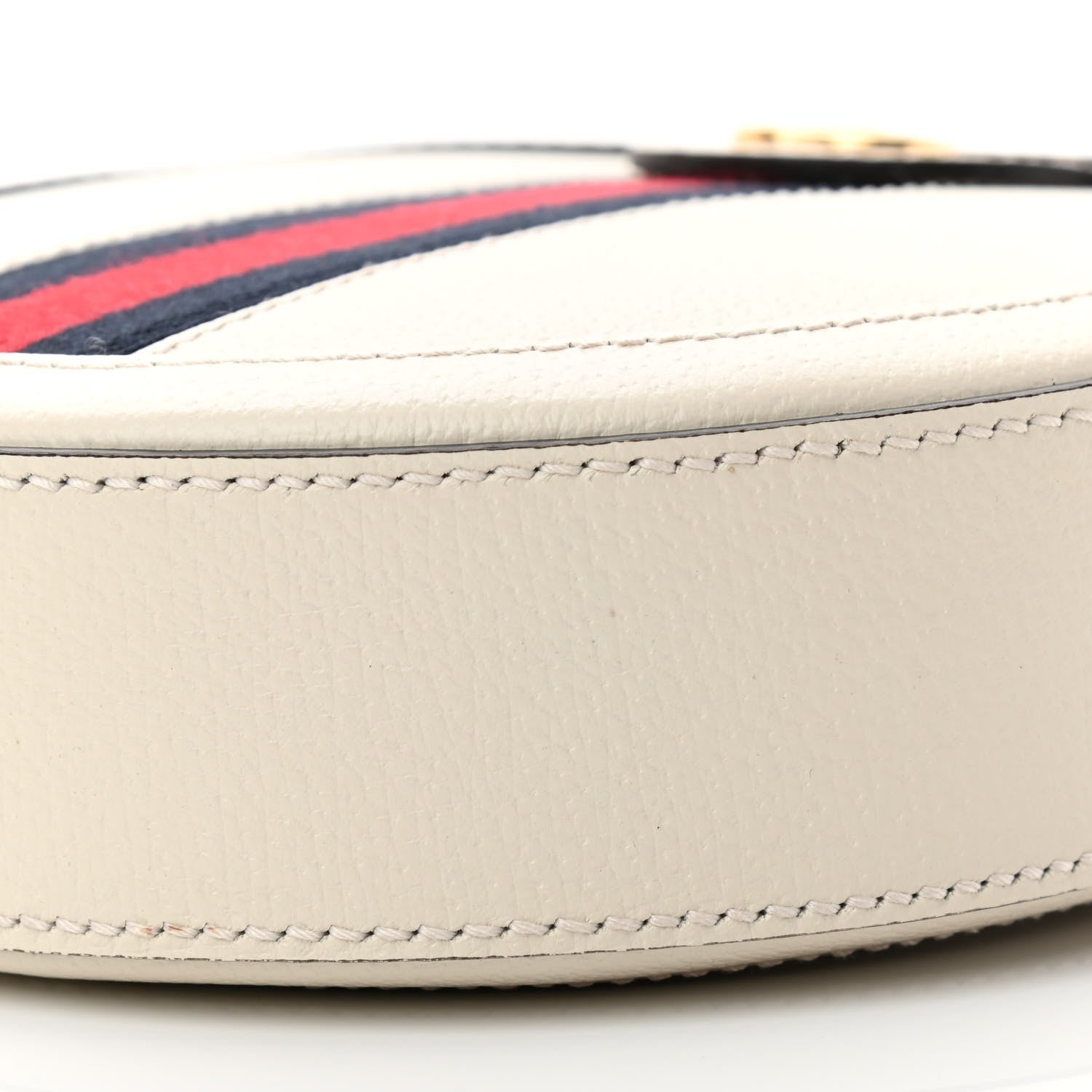 Gucci Textured Calfskin Web Mini Ophidia Round Shoulder Bag Mystic White 10 of 12