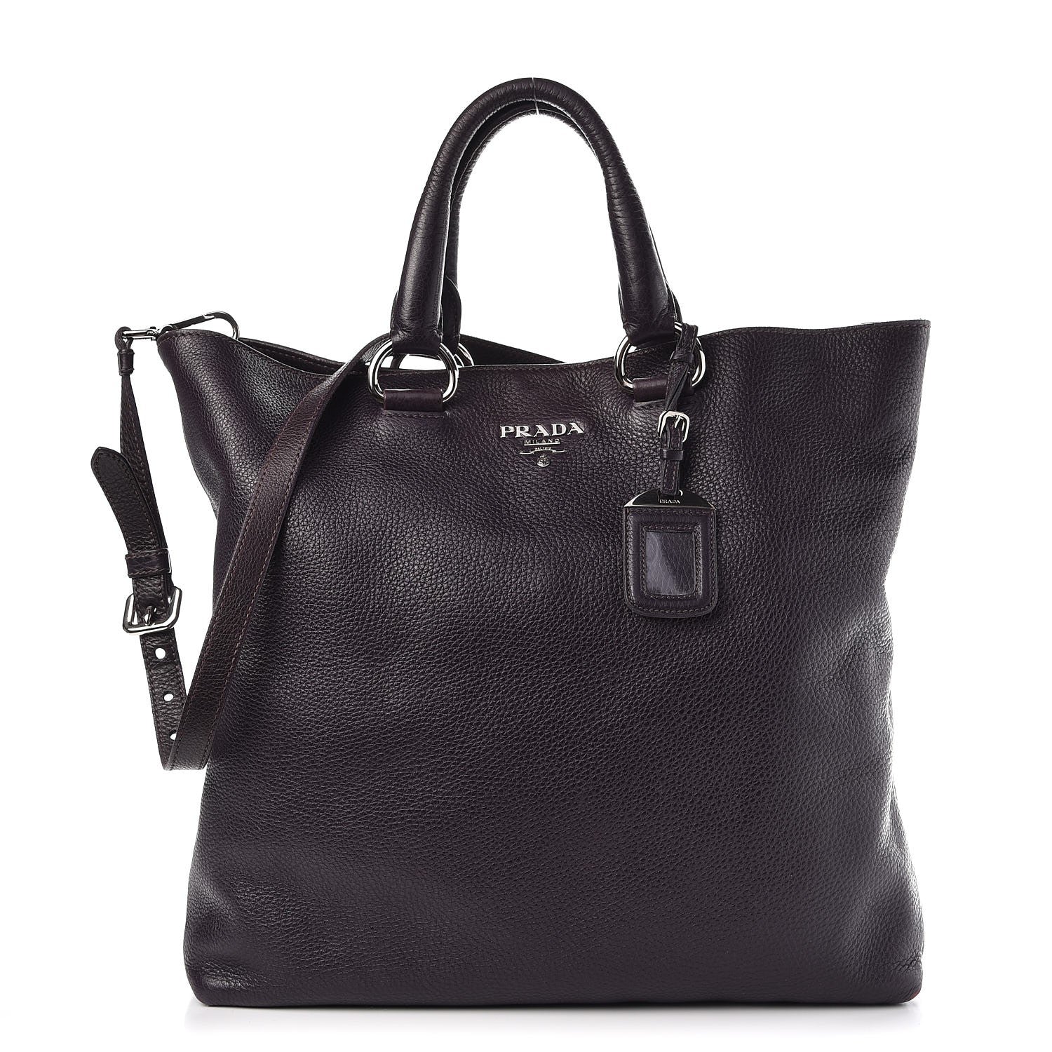 Prada Vitello Daino Tote Purple 1 of 11