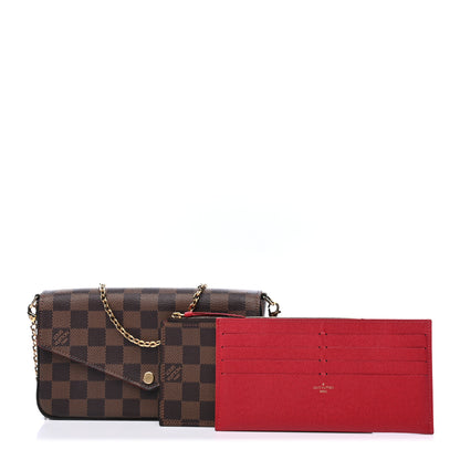 Louis Vuitton Damier Ebene Pochette Felicie Chain Wallet 1 of 6