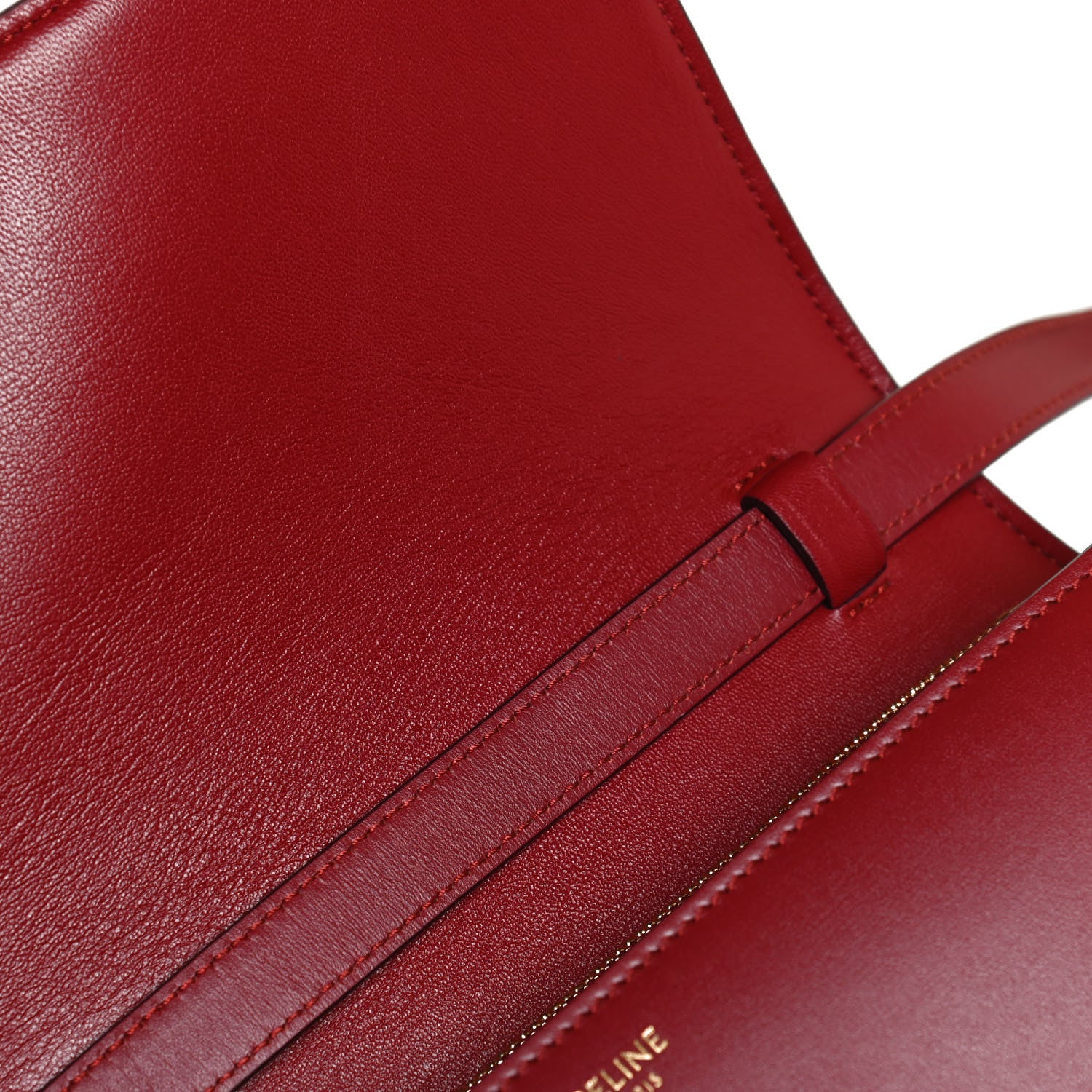 Celine Box Calfskin Medium Classic Box Flap Bag Red 10 of 11