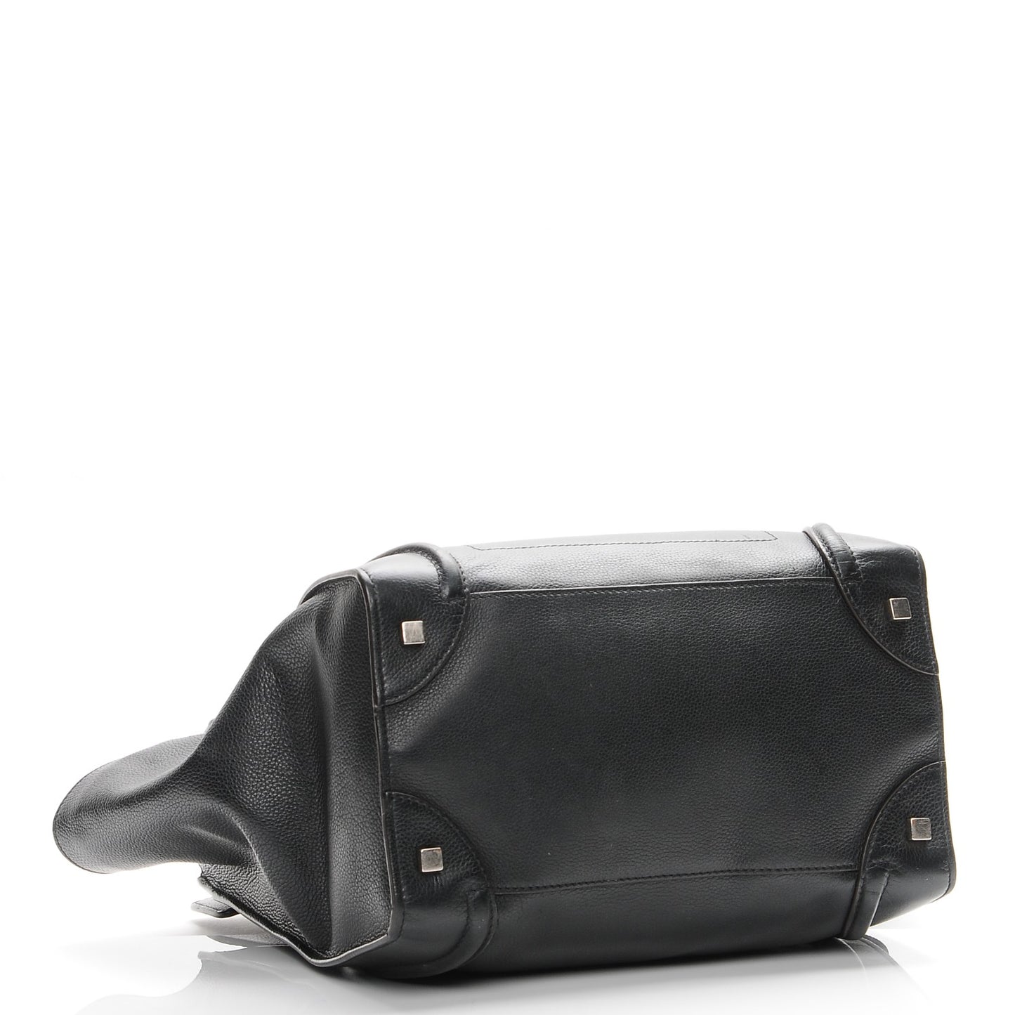 Drummed Calfskin Mini Luggage Black
