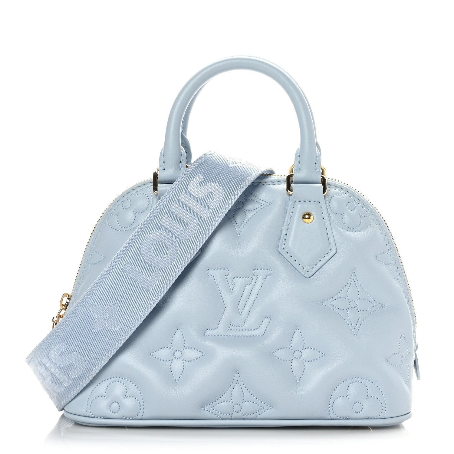 Louis Vuitton Calfskin Bubblegram Alma BB Ice Blue 1 of 8