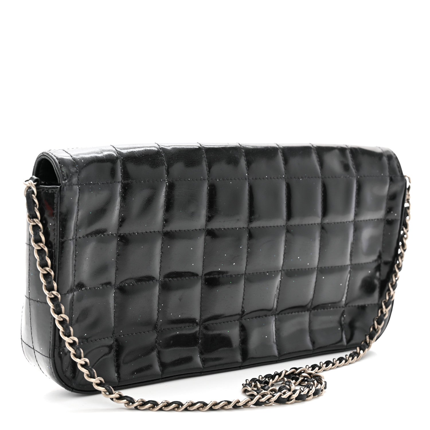 Chanel Patent Quilted East West Chocolate Bar Flap Black 3 of 14