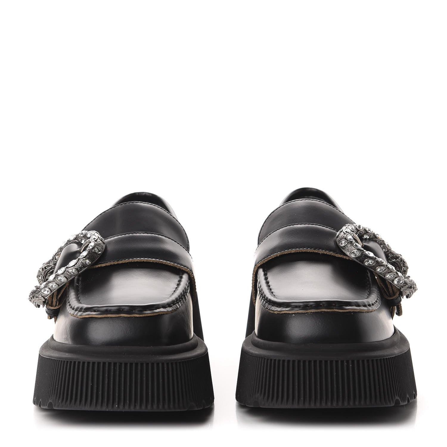 Gucci Cordovan Lux Dionysus Hunder Loafers 38 Black 658786