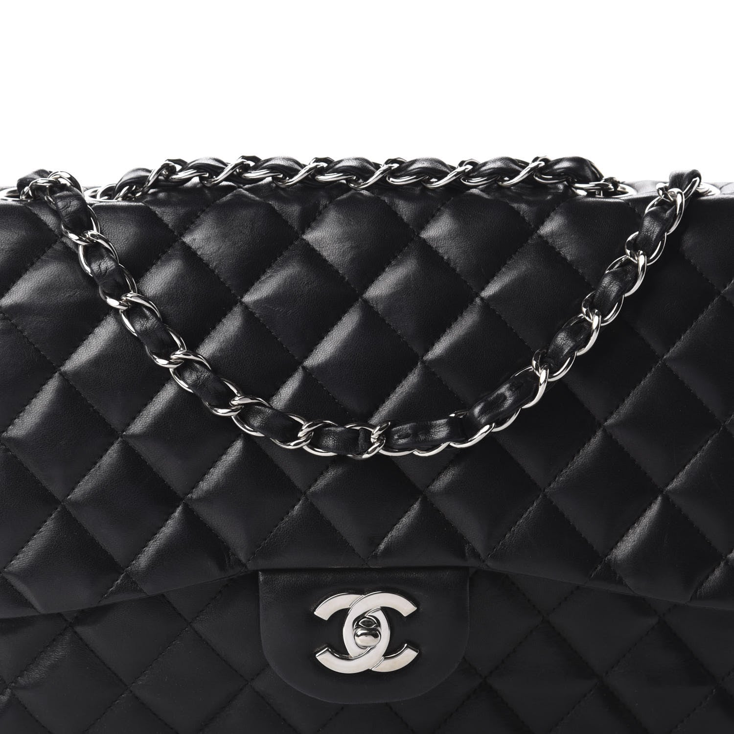 Chanel Lambskin Quilted Jumbo Single Flap Black 11 of 11