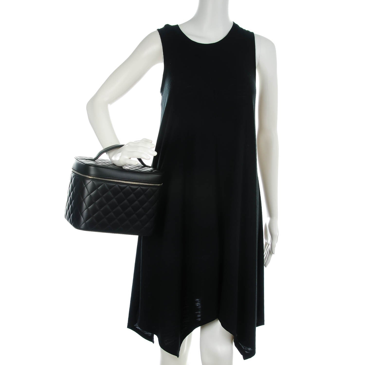 Chanel Lambskin Quilted Large Vanity Pouch Black 2 of 7