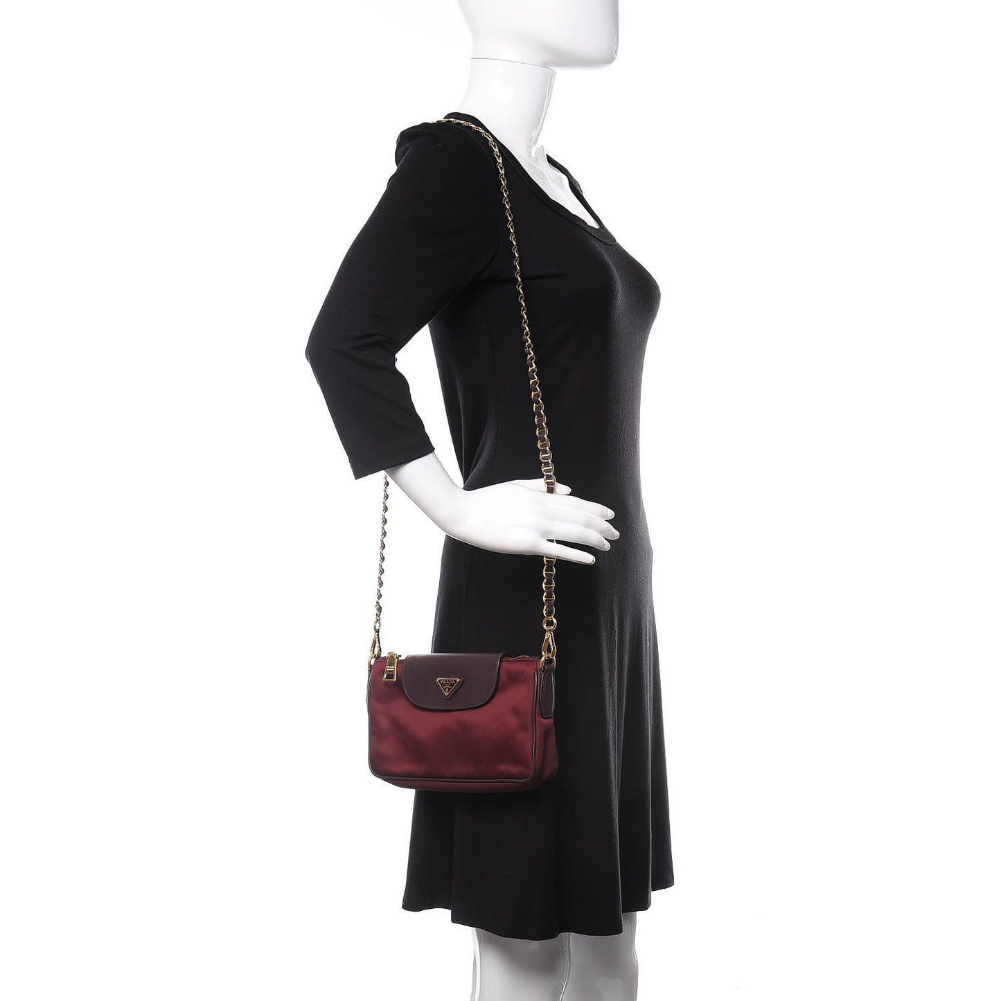 Tessuto Nylon Saffiano Crossbody Bag Granato