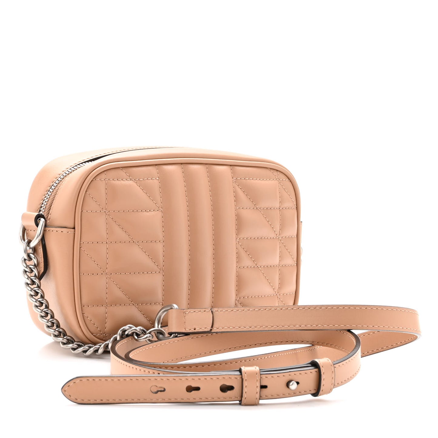 Calfskin Matelasse Aria Mini GG Marmont Chain Shoulder Bag Camelia